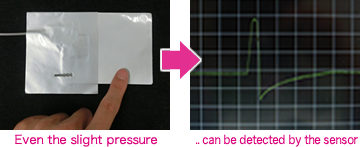 Even the slightest pressure .. is detected by the sensor