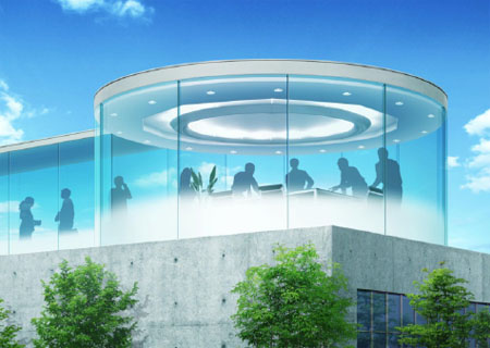 Glass-enclosed offices (meeting rooms)