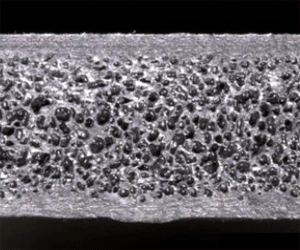 Cross-section of product using the technology (x2 foaming)