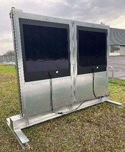 Soundproof wall equipped with perovskite solar cells (prototype)